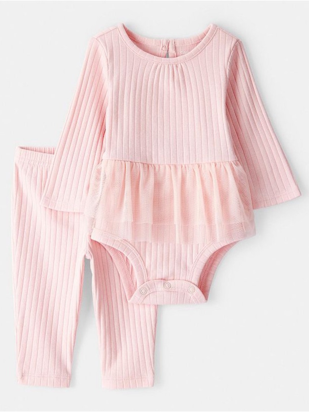 Carter's Light Pink Ribbed Bodysuit with Tulle Tutu